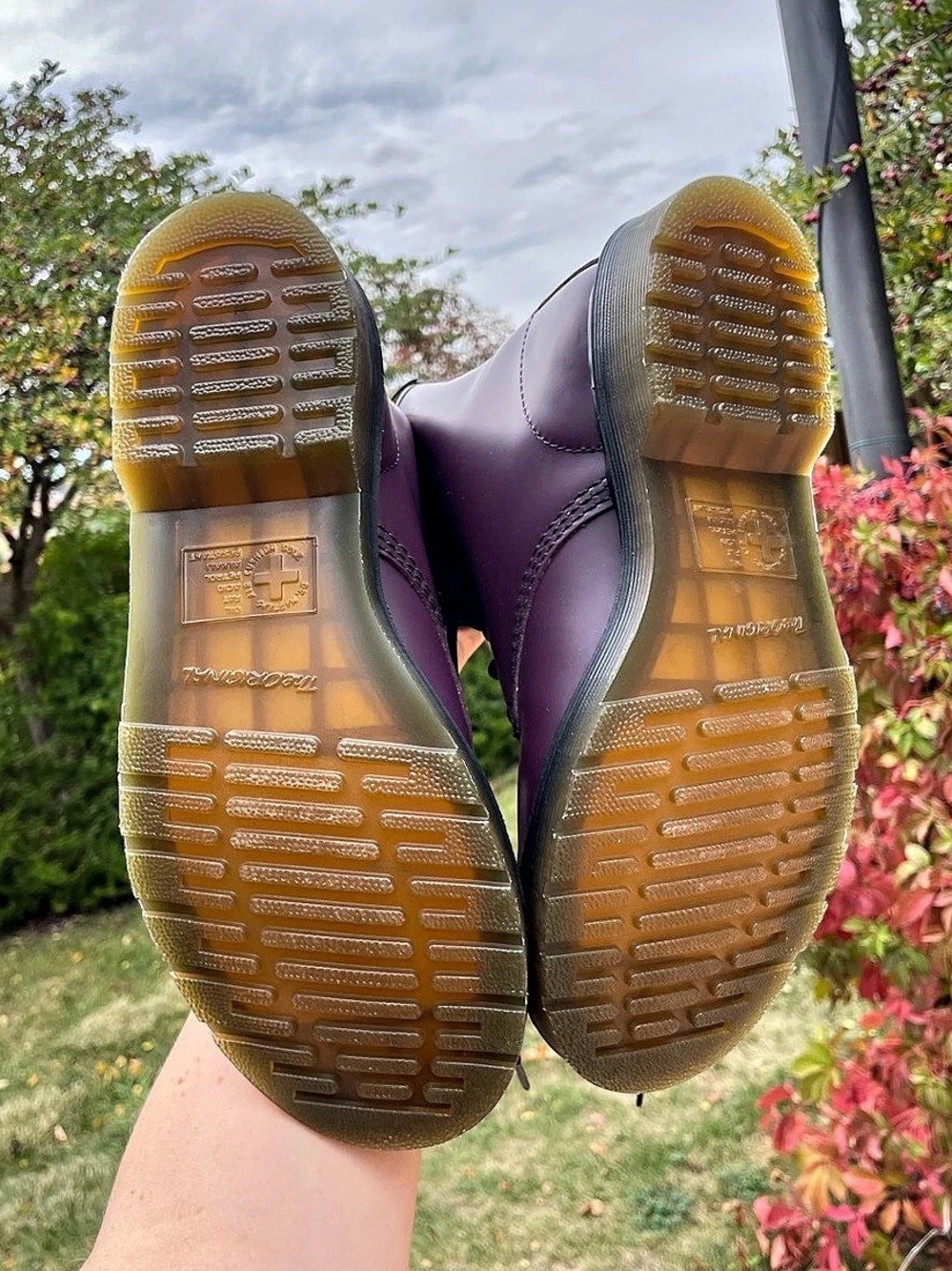 Dr. Martens 1460 Leather Combat Boots Purple US 8 - Picture 9 of 12